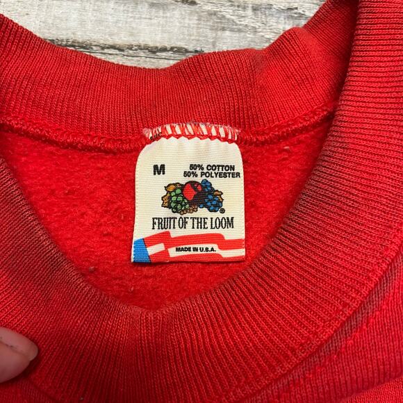 Vintage 90s Hard Rock Cafe Los Angeles Red Mens Small Crewneck Sweatshirt USA‎ - Picture 4 of 10